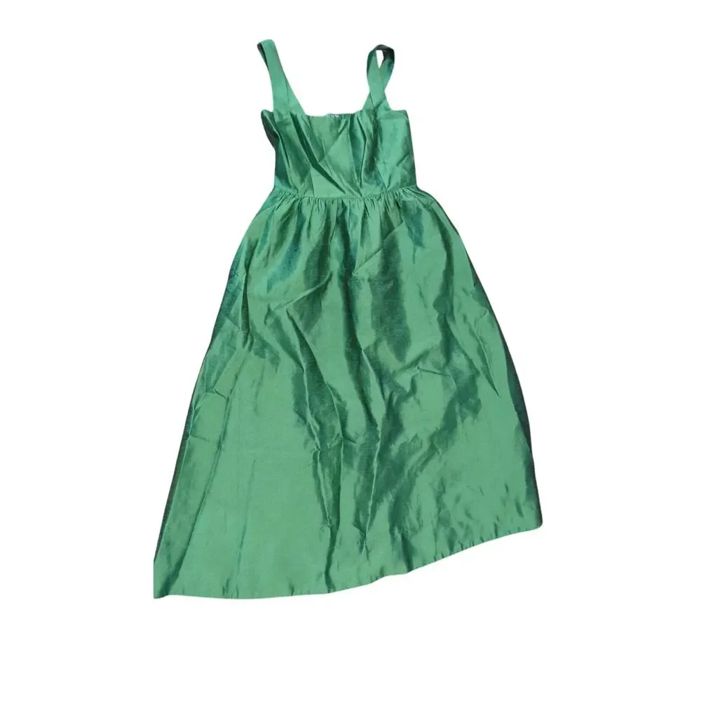 NWOT Tuckernuck Green Dupioni Esme Midi Dress - Picture 5 of 5